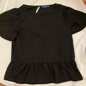 Black business casual short sleeve top